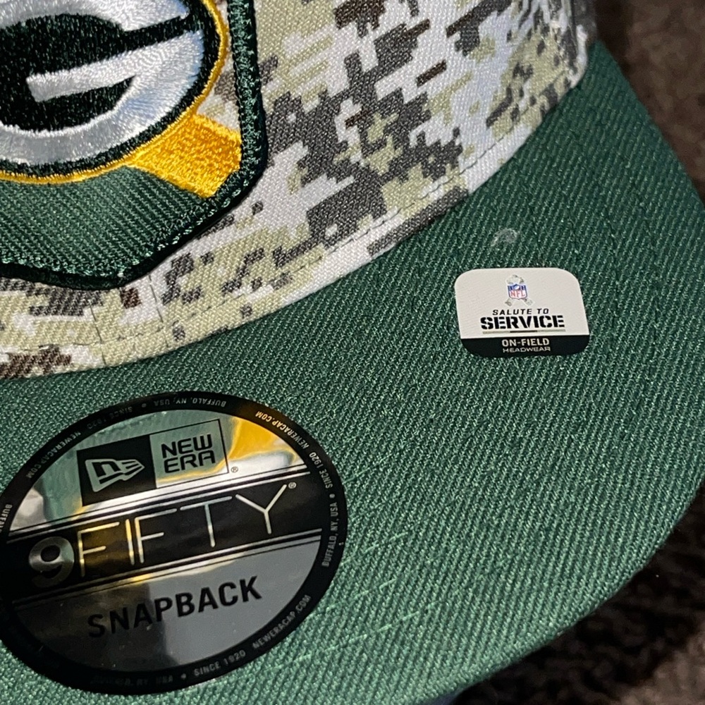 New Era Green Bay Packers 2023 Salute To Service STS Hat 9FIFTY Snapback Camo - Picture 3 of 10